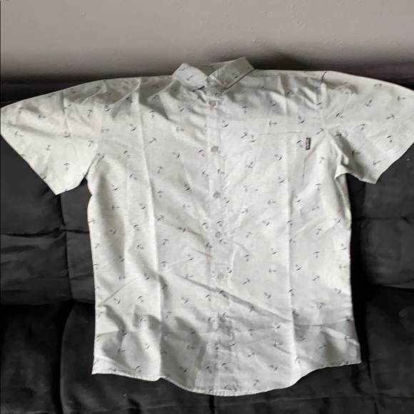 Molokai Button Up Collar shirt in Gray with Anchor - Picture 2 of 5